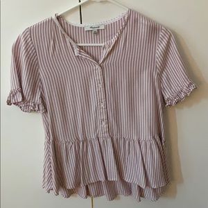 Madewell flowy striped peplum top